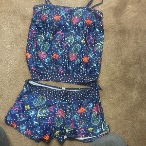 Kids Blue Patterned Shorts